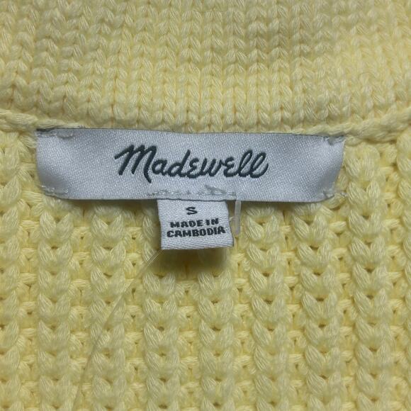 Madewell Women's Button Front Cutaway Yellow Sweater Vest S Small New - Picture 6 of 9